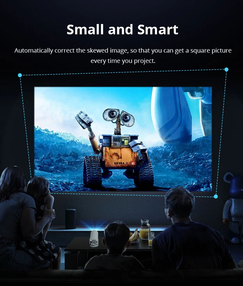 Portable Smart Projector With Android Tv, Mini Android 4K Projector.